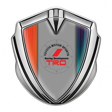 Toyota Metal Emblem Self Adhesive Silver Gradient Frame Round Edition
