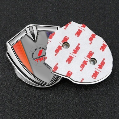 Toyota Metal Emblem Self Adhesive Silver Gradient Frame Round Edition