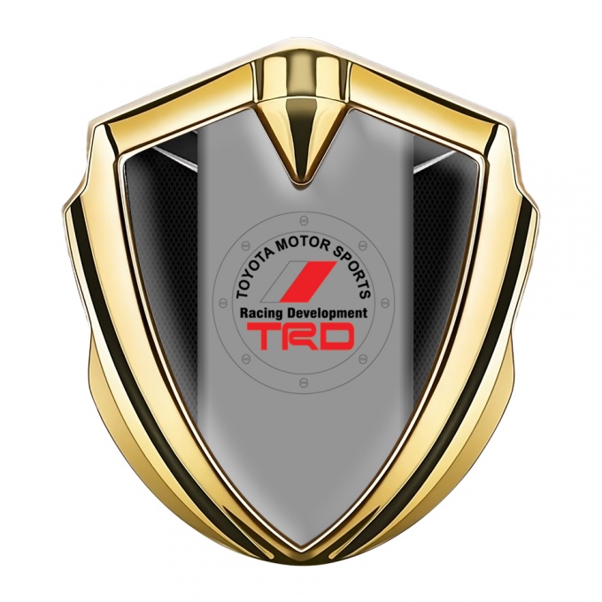 Toyota 3D Car Metal Domed Emblem Gold Charcoal Net Chrome Elements