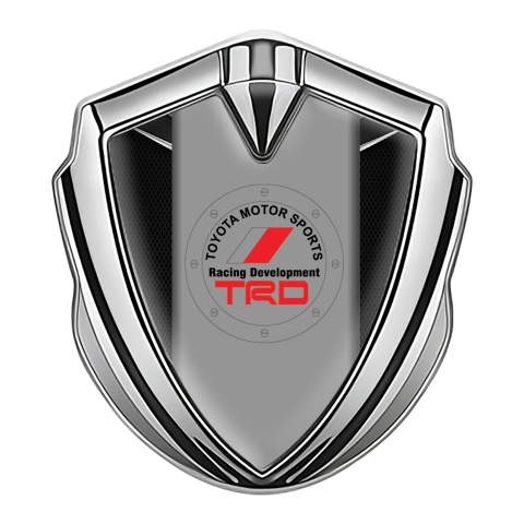 Toyota 3D Car Metal Domed Emblem Silver Charcoal Net Chrome Elements