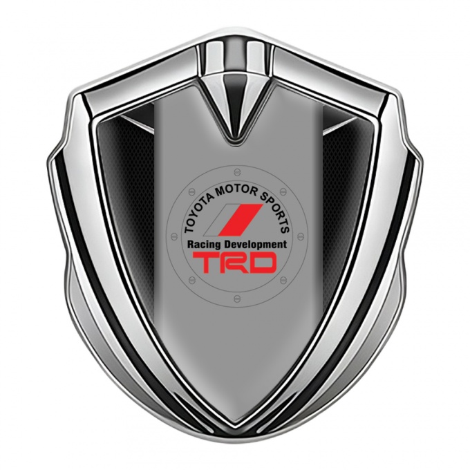 Toyota 3D Car Metal Domed Emblem Silver Charcoal Net Chrome Elements