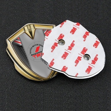 Toyota Bodyside Badge Self Adhesive Gold Dark Mesh Red Ribbon