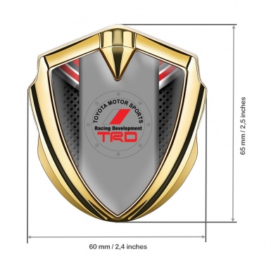 Toyota Bodyside Badge Self Adhesive Gold Dark Mesh Red Ribbon