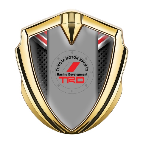 Toyota Bodyside Badge Self Adhesive Gold Dark Mesh Red Ribbon