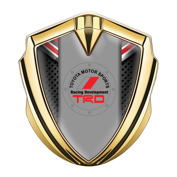 Toyota Bodyside Badge Self Adhesive Gold Dark Mesh Red Ribbon
