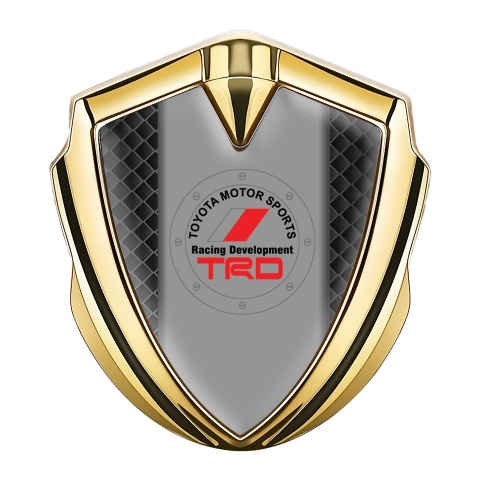 Toyota Emblem Badge Self Adhesive Gold Waffle Effect Round Logo
