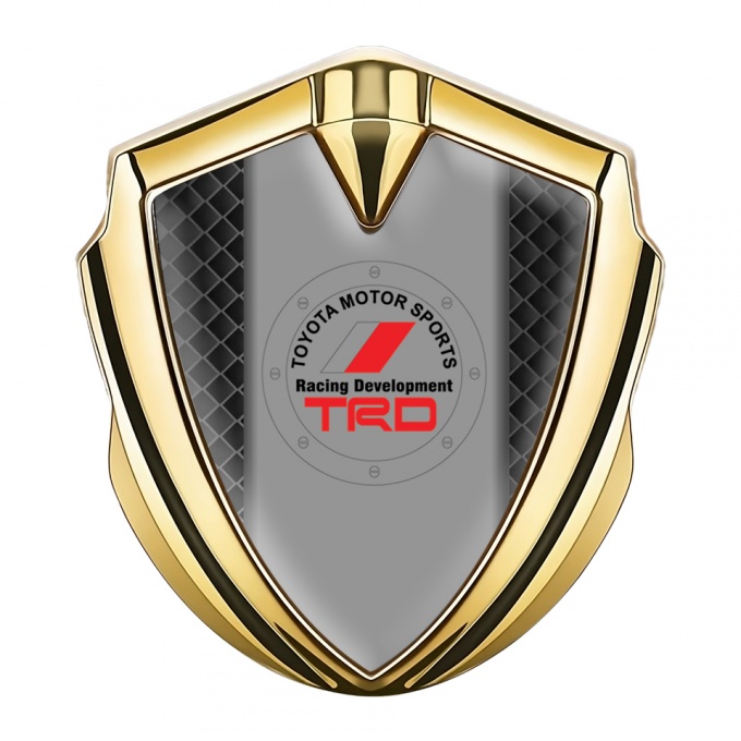 Toyota Emblem Badge Self Adhesive Gold Waffle Effect Round Logo