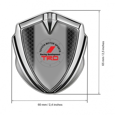 Toyota Emblem Badge Self Adhesive Silver Waffle Effect Round Logo
