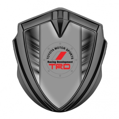 Toyota Emblem Fender Badge Graphite Greyscale Stripes Center Panel