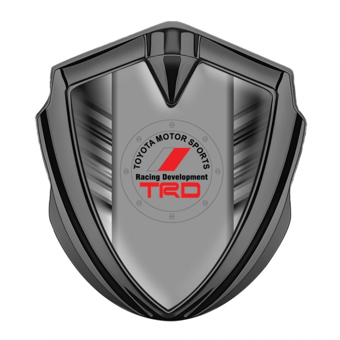 Toyota Emblem Fender Badge Graphite Greyscale Stripes Center Panel