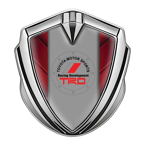 Toyota Fender Emblem Badge Silver Red Hex Panels Circle Logo Edition