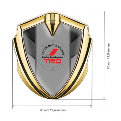 Toyota TRD Emblem Self Adhesive Gold Grey Side Panels Round Logo