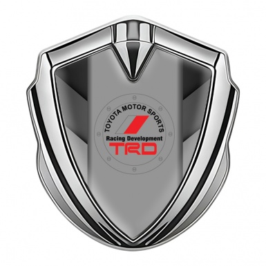 Toyota TRD Emblem Self Adhesive Silver Grey Side Panels Round Logo