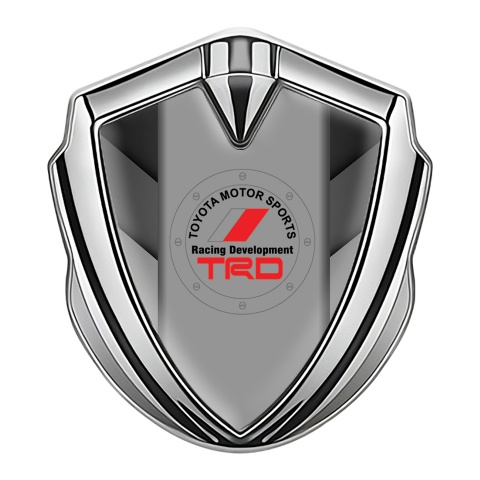 Toyota TRD Emblem Self Adhesive Silver Grey Side Panels Round Logo
