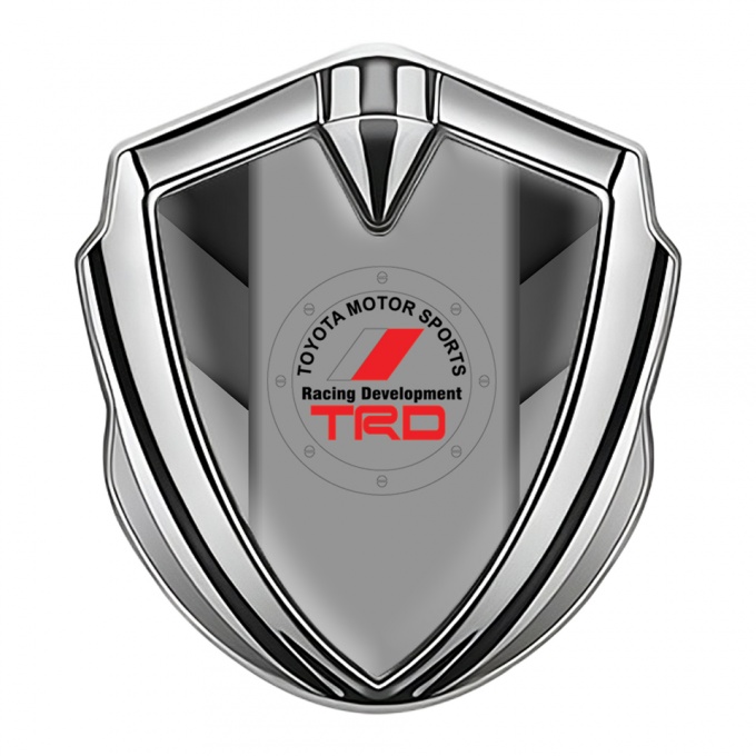 Toyota TRD Emblem Self Adhesive Silver Grey Side Panels Round Logo
