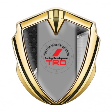 Toyota TRD Bodyside Emblem Badge Gold Multi Faced Rounded Edition