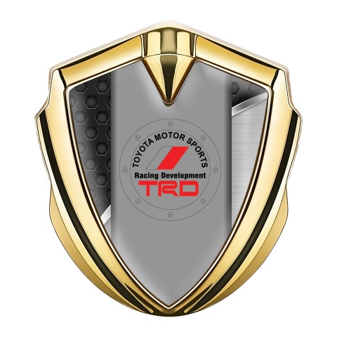 Toyota TRD Bodyside Emblem Badge Gold Multi Faced Rounded Edition