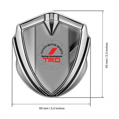 Toyota TRD Trunk Emblem Badge Silver Difference Frame Circle Logo