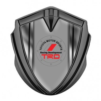 Toyota TRD Emblem Car Badge Graphite Metallic Stripes Center Round Logo