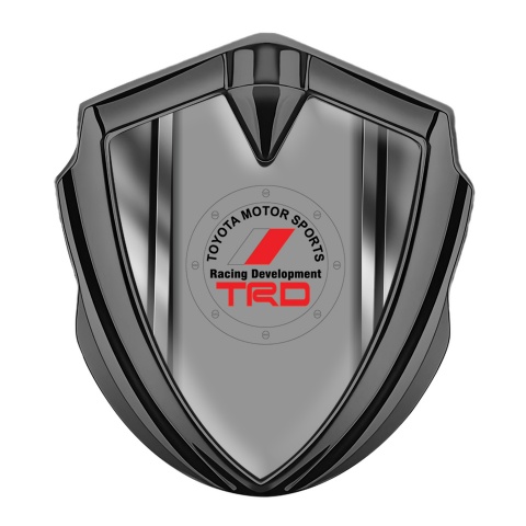 Toyota TRD Emblem Car Badge Graphite Metallic Stripes Center Round Logo