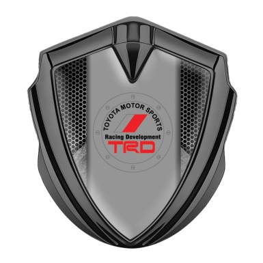Toyota TRD 3D Car Metal Domed Emblem Graphite Grey Honeycomb Edition