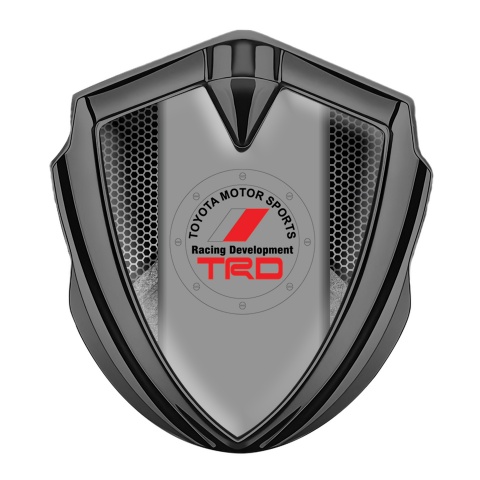Toyota TRD 3D Car Metal Domed Emblem Graphite Grey Honeycomb Edition