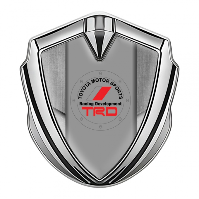 Toyota TRD Bodyside Badge Self Adhesive Silver Stone Slab Motif