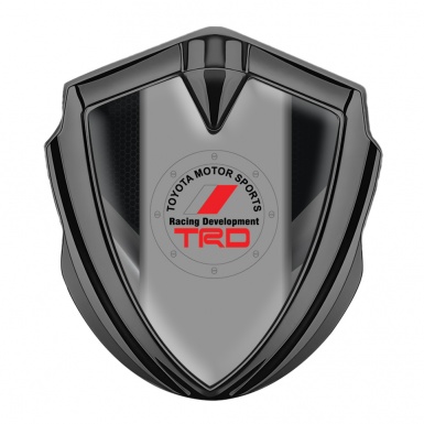Toyota TRD Emblem Badge Self Adhesive Graphite Black Hex Grey Frame