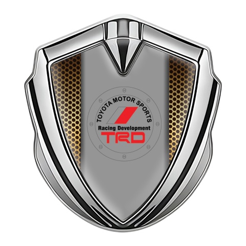 Toyota TRD Emblem Fender Badge Silver Copper Grate Grey Panel