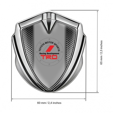Toyota Fender Emblem Badge Silver Greyscale Mesh Round Design