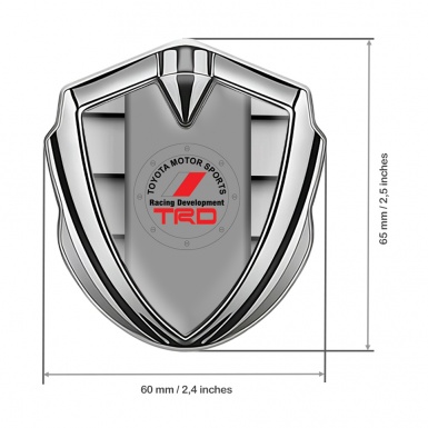 Toyota Emblem Trunk Badge Silver Steel Shutter Motif Red Logo