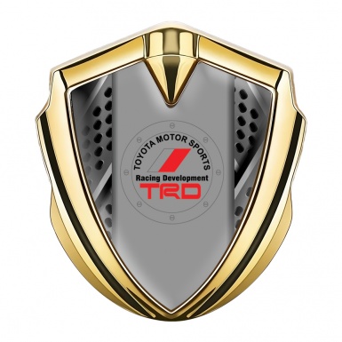 Toyota TRD Emblem Self Adhesive Gold Industrial Grate Red Motif