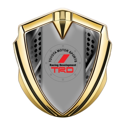 Toyota TRD Emblem Self Adhesive Gold Industrial Grate Red Motif