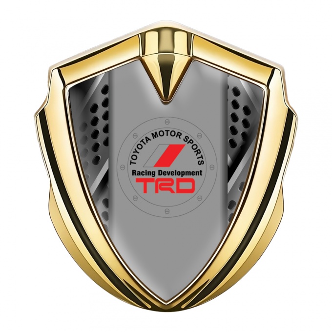 Toyota TRD Emblem Self Adhesive Gold Industrial Grate Red Motif
