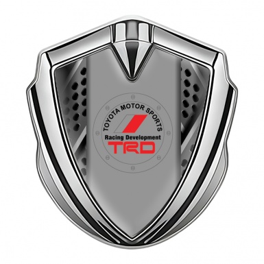 Toyota TRD Emblem Self Adhesive Silver Industrial Grate Red Motif