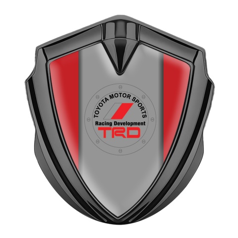 Toyota Metal Emblem Self Adhesive Graphite Red Frame Racing Motif