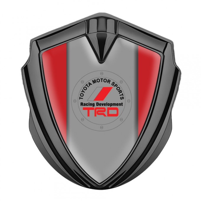 Toyota Metal Emblem Self Adhesive Graphite Red Frame Racing Motif