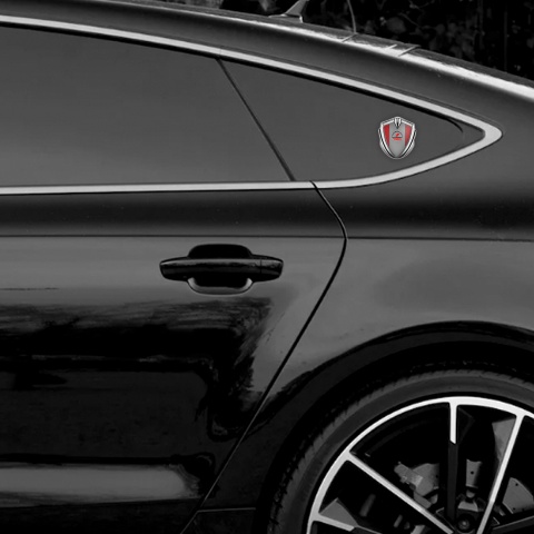 Toyota Metal Emblem Self Adhesive Silver Red Frame Racing Motif