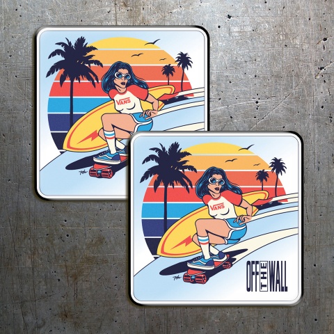 Vans  Silicone Stickers Girl on Skate Artwork 2 pcs
