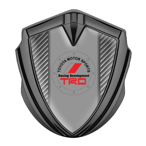 Toyota TRD Emblem Badge Self Adhesive Light Graphite Red Flag Design