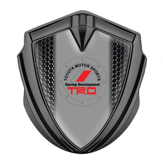 Toyota TRD Emblem Fender Badge Graphite Industrial Grate Racing Logo