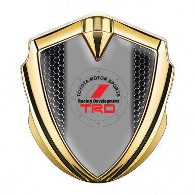Toyota TRD Emblem Fender Badge Gold Industrial Grate Racing Logo