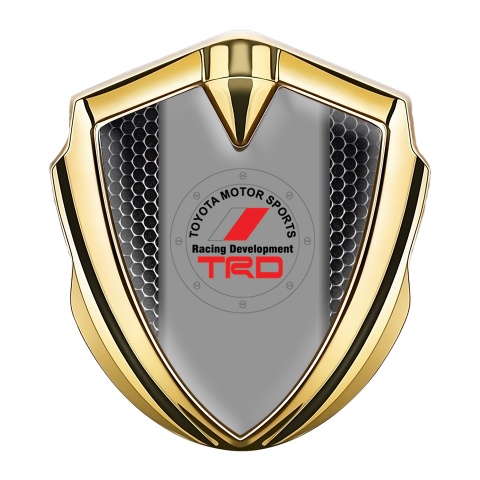 Toyota TRD Emblem Fender Badge Gold Industrial Grate Racing Logo