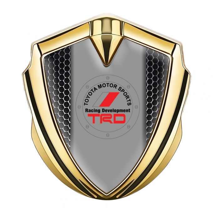 Toyota TRD Emblem Fender Badge Gold Industrial Grate Racing Logo