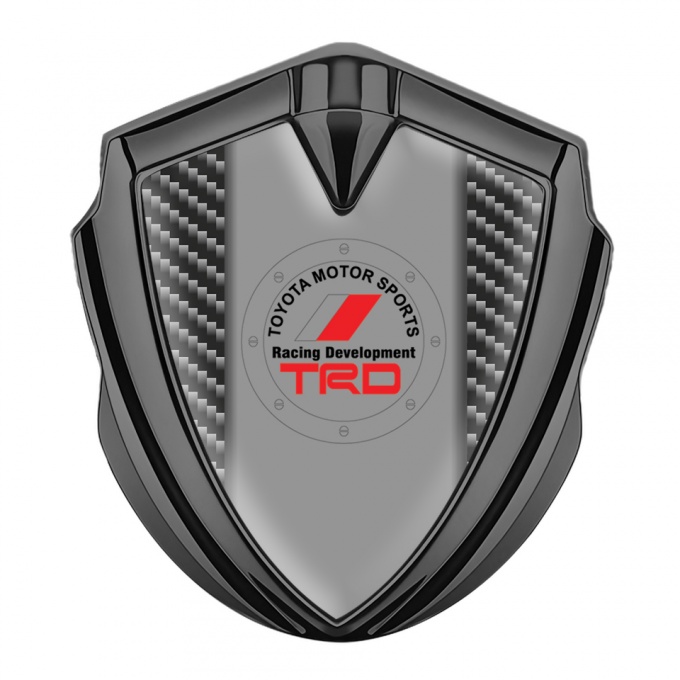 Toyota TRD Fender Emblem Badge Graphite Dark Carbon Theme Sport Logo