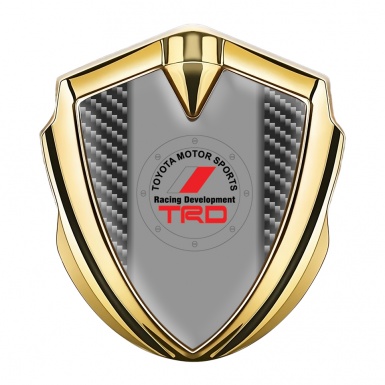 Toyota TRD Fender Emblem Badge Gold Dark Carbon Theme Sport Logo