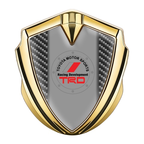 Toyota TRD Fender Emblem Badge Gold Dark Carbon Theme Sport Logo