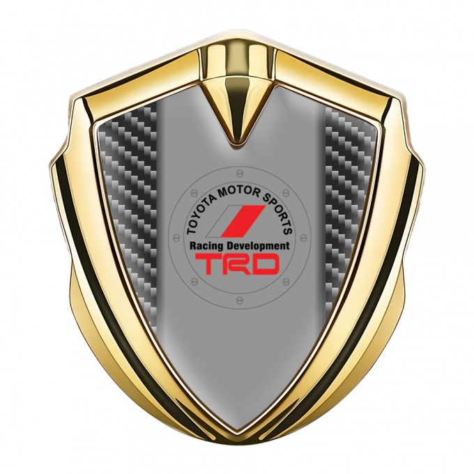 Toyota TRD Fender Emblem Badge Gold Dark Carbon Theme Sport Logo