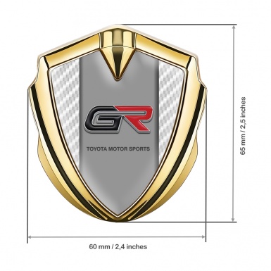 Toyota GR Bodyside Emblem Self Adhesive Gold Pearly Carbon Sport Motif