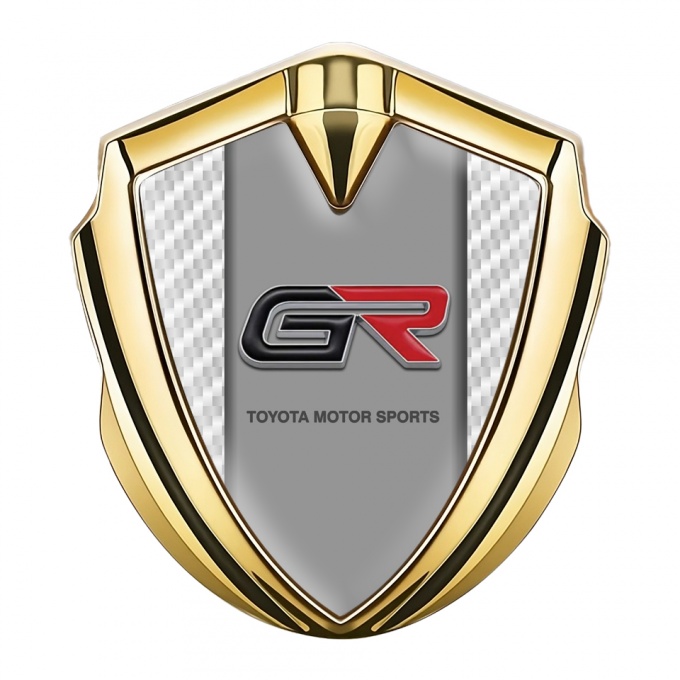 Toyota GR Bodyside Emblem Self Adhesive Gold Pearly Carbon Sport Motif